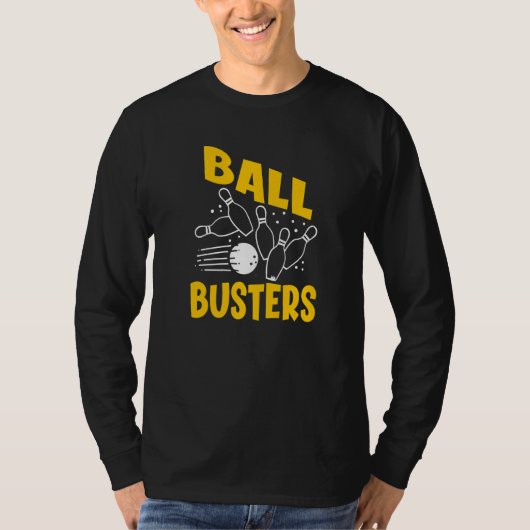 T-shirt Ball Busters Bowling Couple Bowler Alley B (Devant)