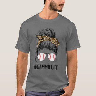 T-shirt Ball Gammie Life Messy Bun Leopard Teeball Gammie