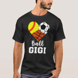 T-shirt Ball Gigi Heart Soirée Football de football de bas