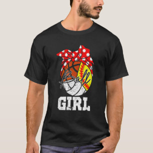 T-shirt Ball Girl Softball Volleyball Basketball Girl