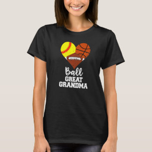 T-shirt Ball Great Grand Grand-mère Coeur Softball Basketb