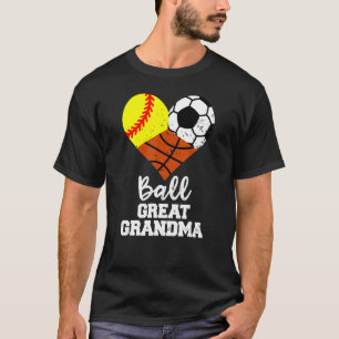 T-shirt Ball Great Grand Grand-mère Coeur Softball Soccer 