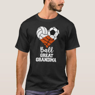 T-shirt Ball Great Grand Grand-mère Coeur Volleyball Socce
