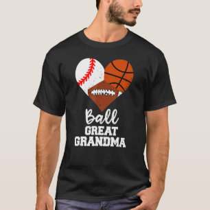 T-shirt Ball Great Grand Grand-mère Heart Baseball Base-Ba
