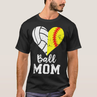 T-shirt Ball Heart Funny Softball Volleyball baller