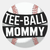 T-shirt-Ball Mama Funny Teeball Mom Ronde Sticker (Voorkant)