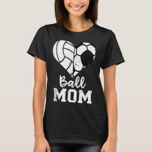 T-shirt Ball Maman Coeur Drôle Football Volleyball Maman