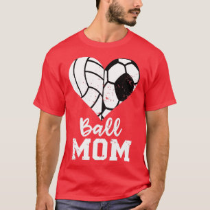 T-shirt Ball Maman Coeur Drôle Football Volleyball Maman