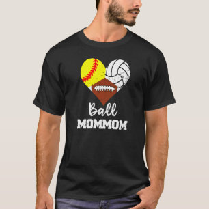 T-shirt Ball maman coeur softball volleyball football Mo