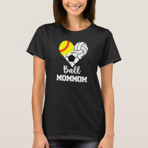 T-shirt Ball maman coeur softball Volleyball Soccer Maman