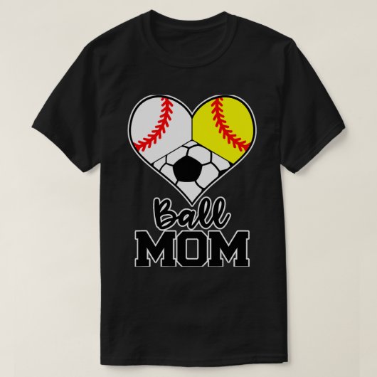 T-shirt Ball Maman Drôle Baseball Softball (Design devant)