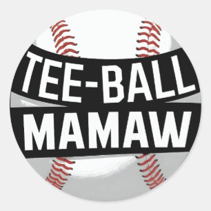 T-shirt-Ball Mamaw Funny Teeball Oma Ronde Sticker