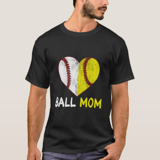 T-shirt Ball Mom He Softball Baseball Player Mothers Day