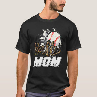 T-shirt Ball Mom Leopard Baseball Softball Mama Women Moth