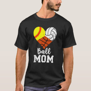 T-shirt Ball Mom Softball Volley-ball Basket Maman 1