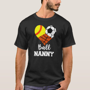 T-shirt Ball Nanny Coeur Soin Football Soccer Basketball N