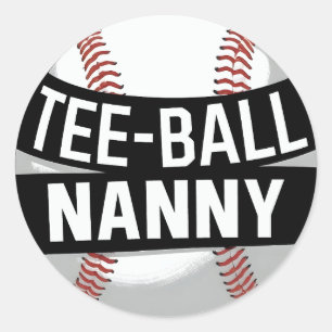 T-shirt-Ball Nanny Funny Teeball Oma Ronde Sticker