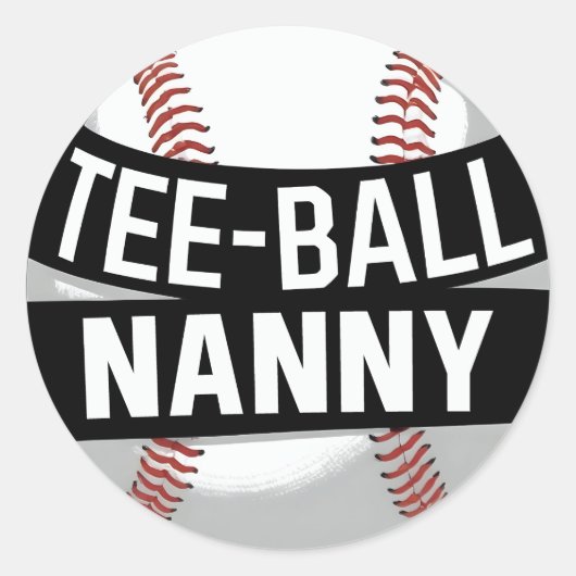 T-shirt-Ball Nanny Funny Teeball Oma Ronde Sticker (Voorkant)