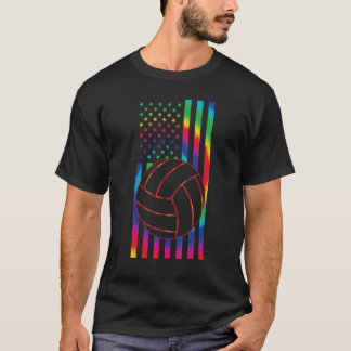 T-shirt Ball of Basketball Tie Dye American Flag Basketbal