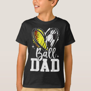 T-shirt Ball Papa Softball Soccer Ball Papa Des Deux
