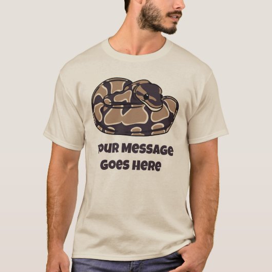 T-shirt Ball Python Snake, Brown et Tan Personnalisé (Devant)