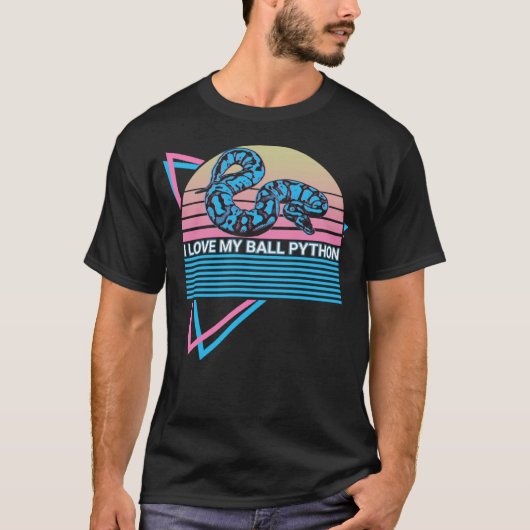 T-shirt Ball Python Snake Retro I Love My Ball Python (Devant)