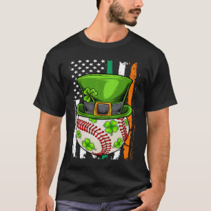 T-shirt Balle de baseball St Patricks Day Chapeau de Lepre