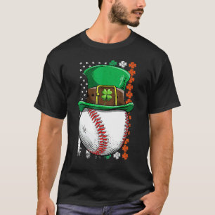 T-shirt Balle de baseball St Patricks Day Chapeau de Lepre
