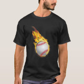 T-shirt Balle De Feu De Baseball Jetée D'Un Pitcher (Devant)