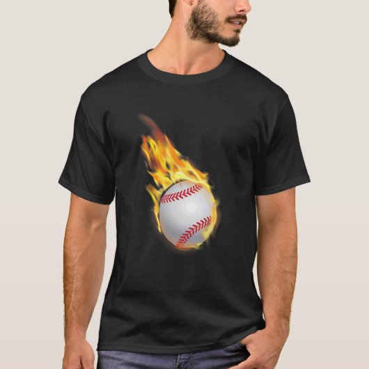 T-shirt Balle De Feu De Baseball Jetée D'Un Pitcher (Devant)