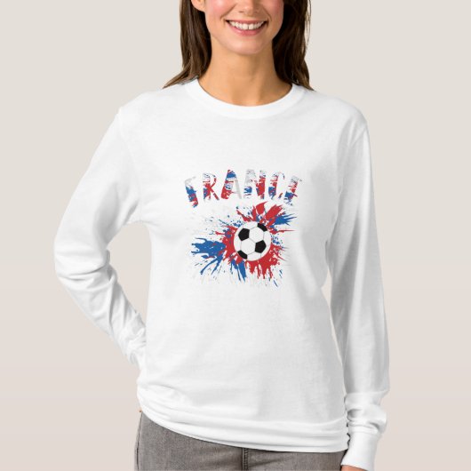 T-shirt Balle de foot grunge drapeau de la France (Devant)