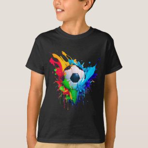 T-shirt Balle de football couleur cool éclaboussure d'amou