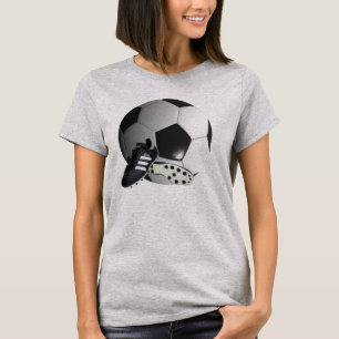 T-shirt Balle De Football Et Chaussures,