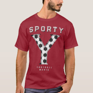 T-shirt Balle de Football Texture Initiale Typographie Spo