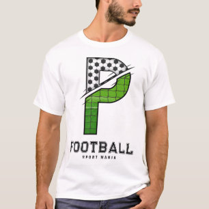 T-shirt Balle de football Texture Initiale Typographie Spo