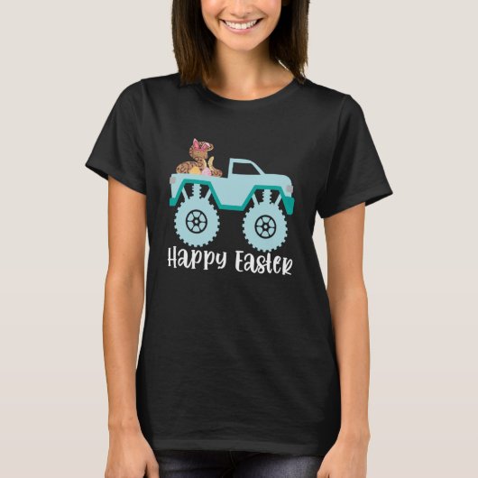 T-shirt Balle de Pâques Python Heureux Conduisant un Monst (Devant)