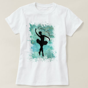 T-shirt Ballerina Ballet Dancer Silhouette en bleu