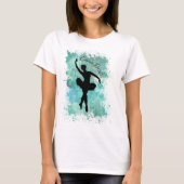 T-shirt Ballerina Ballet Dancer Silhouette en bleu (Devant)