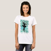 T-shirt Ballerina Ballet Dancer Silhouette en bleu (Devant entier)