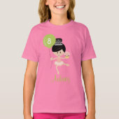 T-shirt Ballerina Birthday Kids Ringer Asiatique (Devant)