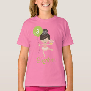 T-shirt Ballerina Birthday Kids Ringer Brunette