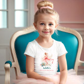 T-Shirt Ballerina Blonde Rose Nom Turquoise Anniversaire F