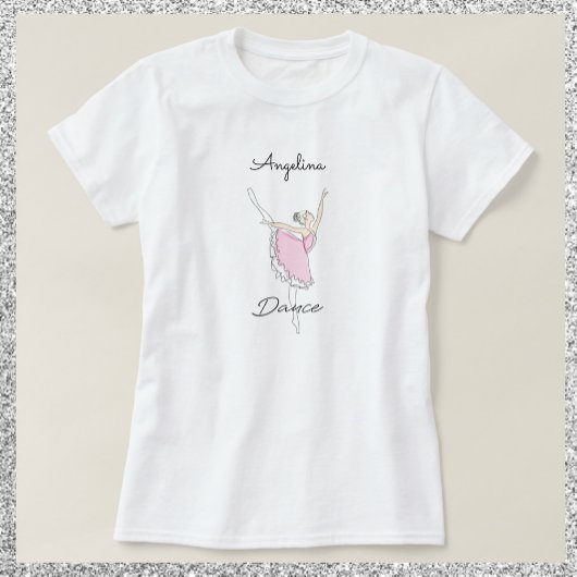 T-shirt Ballerina dansante en Tutu rose