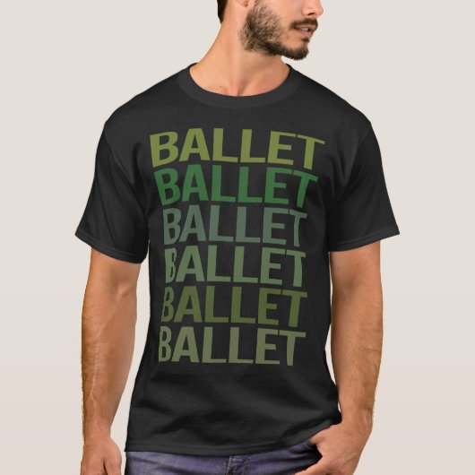 T-shirt Ballerina de ballet de texte vert (Devant)