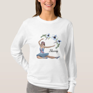 T-shirt Ballerina en bleu Nom personnel