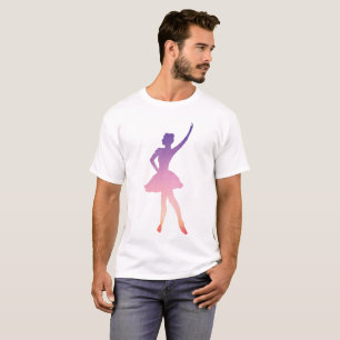 T-shirt Ballerina fille silhouette rose violet