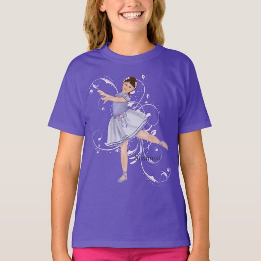 T-shirt Ballerina Girl Pastel (Devant)