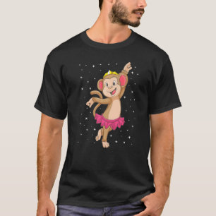 T-shirt Ballerina Monkey Ballet Dancer Enfants Filles Ball