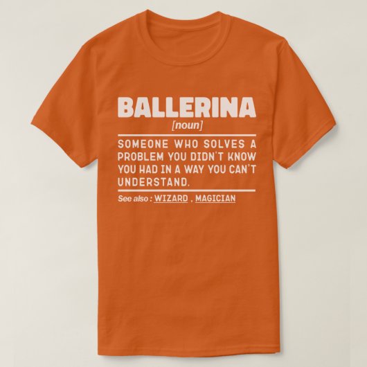 T-shirt Ballerina Noun Définition Cool Danser Amant Dansan (Design devant)