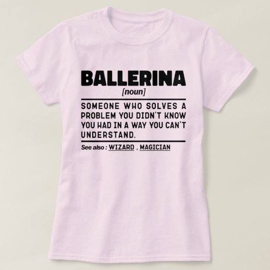 T-shirt Ballerina Noun Définition Cool Danser Amant Dansan (Design devant)